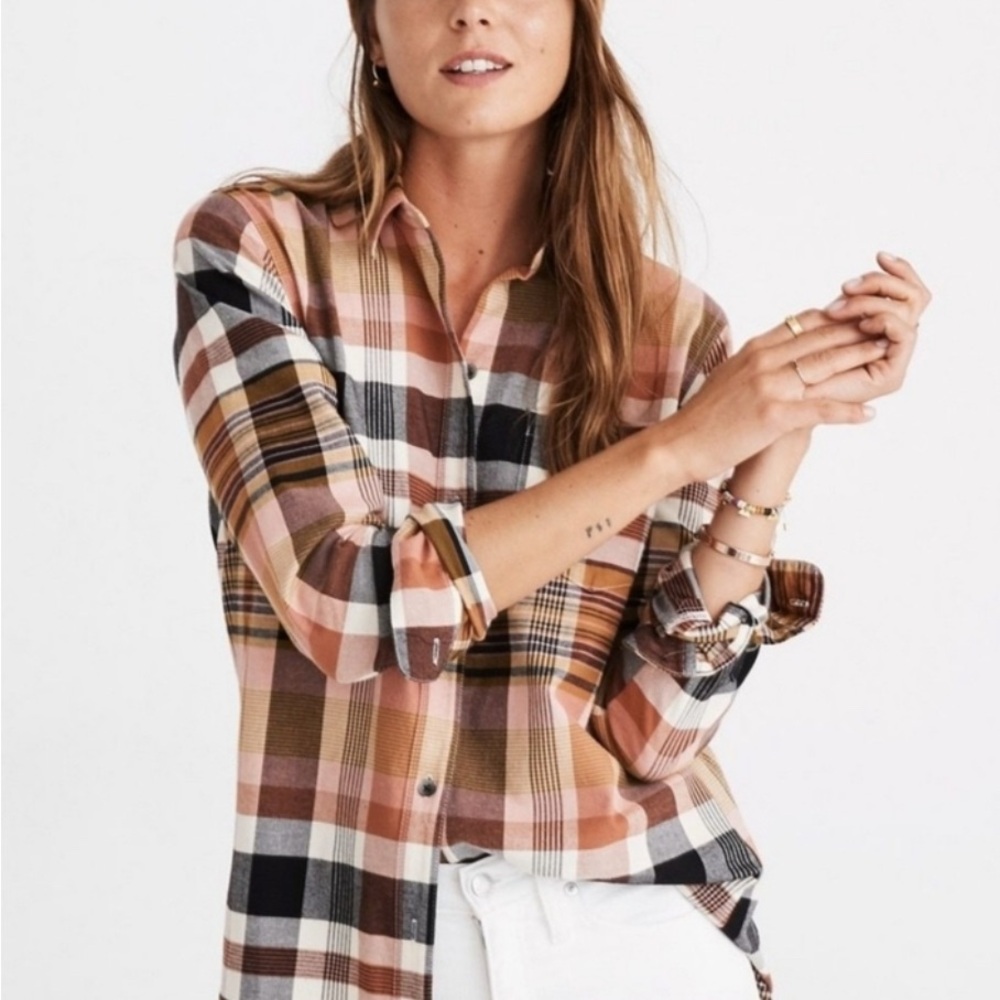 Madewell Classic Ex-Boyfriend Shirt in Seconda Plaid